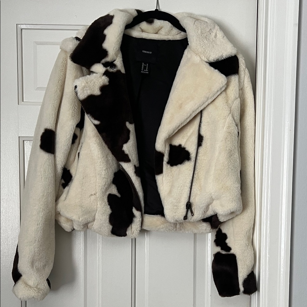 Forever 21 Black and White Teddy Jacket